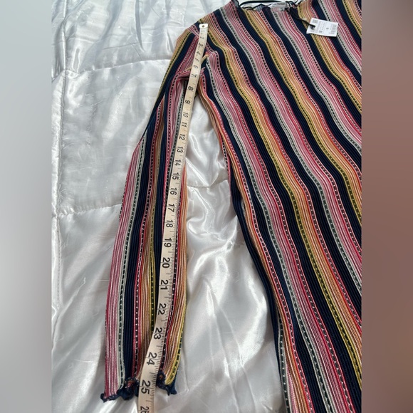 Zara 60s 70s Inspired Striped Midi Scalloped Shift Dress - Picture 8 of 12